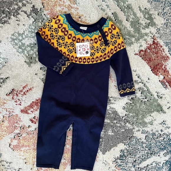 New Hanna Andersson Holiday Nordic Sweater Romper, Heavy Warm size 90 - Picture 12 of 14